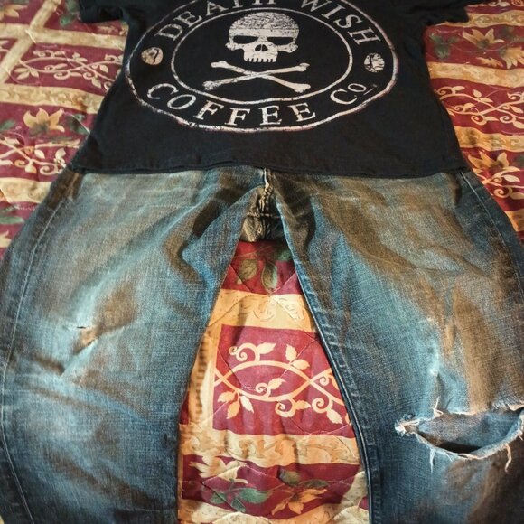 1. Death Wish Coffee Company ,Standard Cloth Jeans, and t-shirt. - Picture 6 of 9